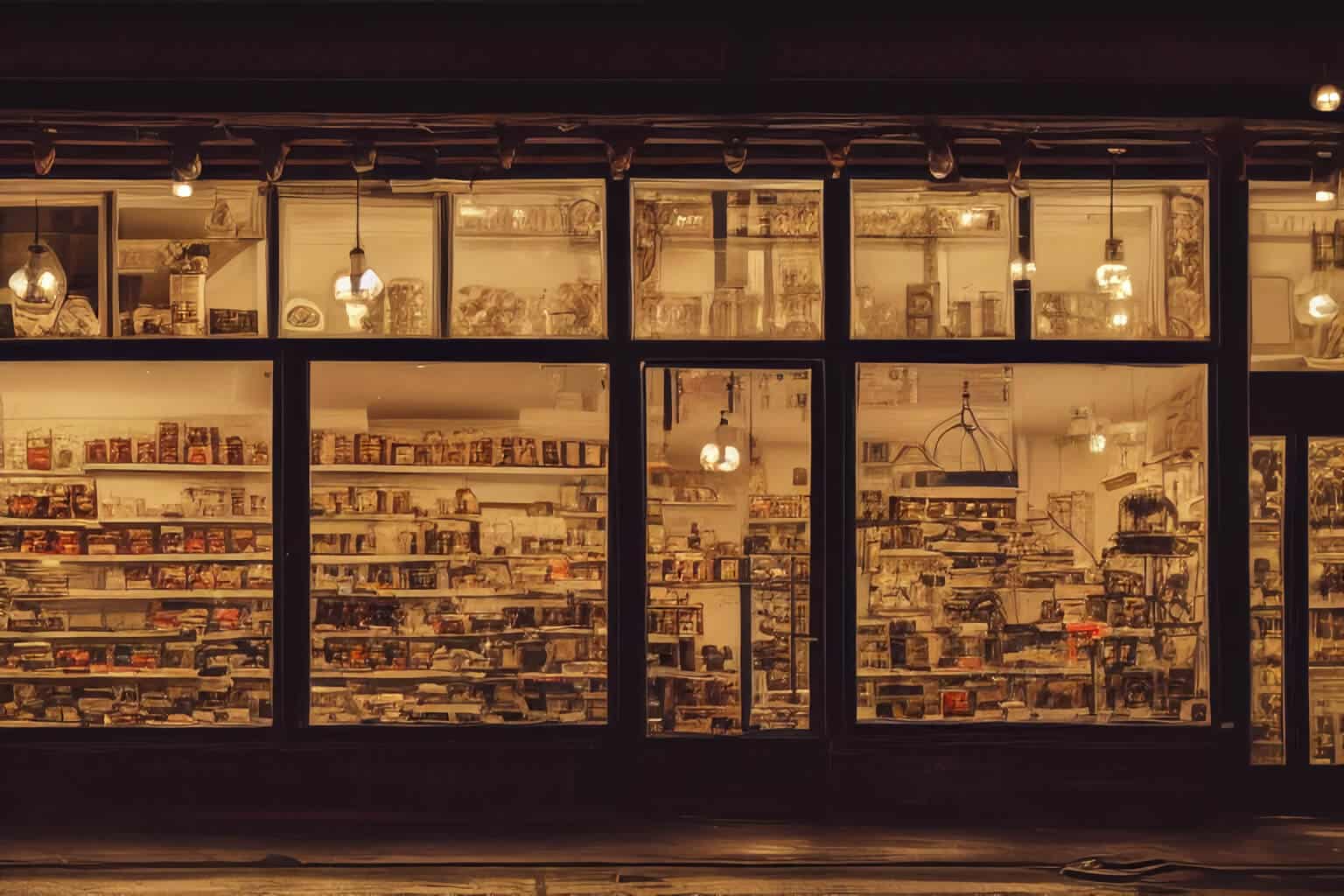 Une devanture de magasin complètement "artificielle" ! - Source : StockAI