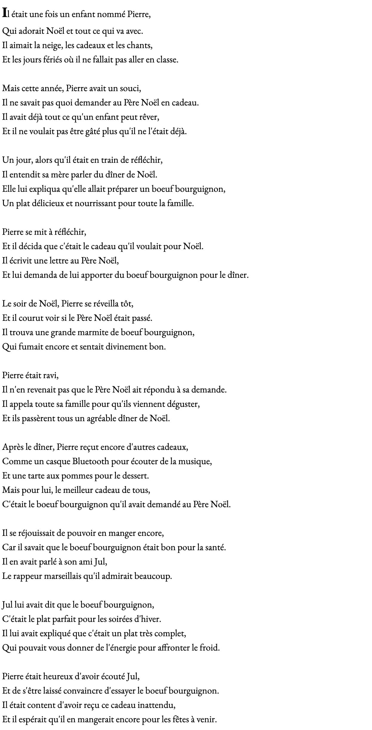 Une poésie de Noël avec l'IA