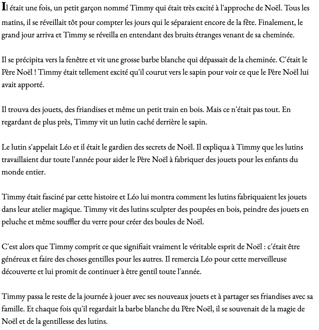 Une histoire rédigée par une IA