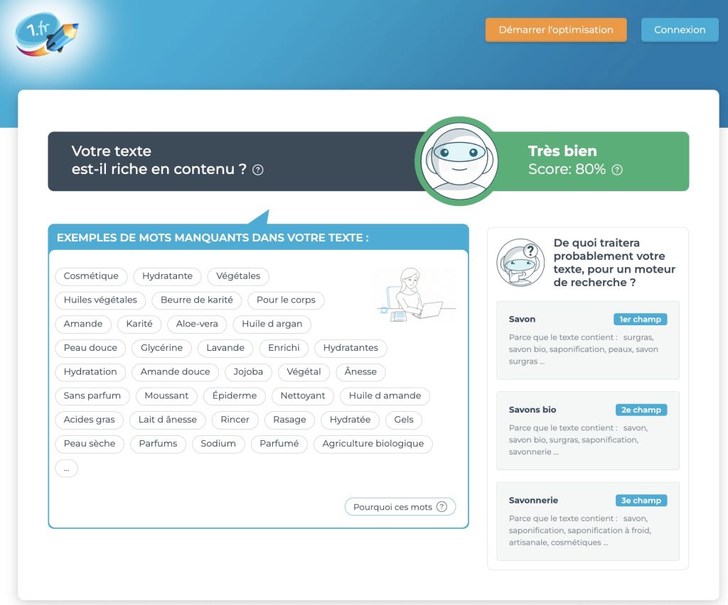 Ecrire une page optimisée pour le SEO avec 1.fr