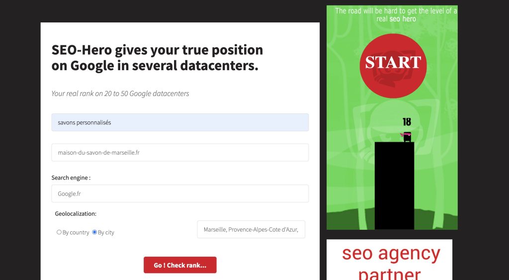 SEO Hero Ninja - Capture d'écran