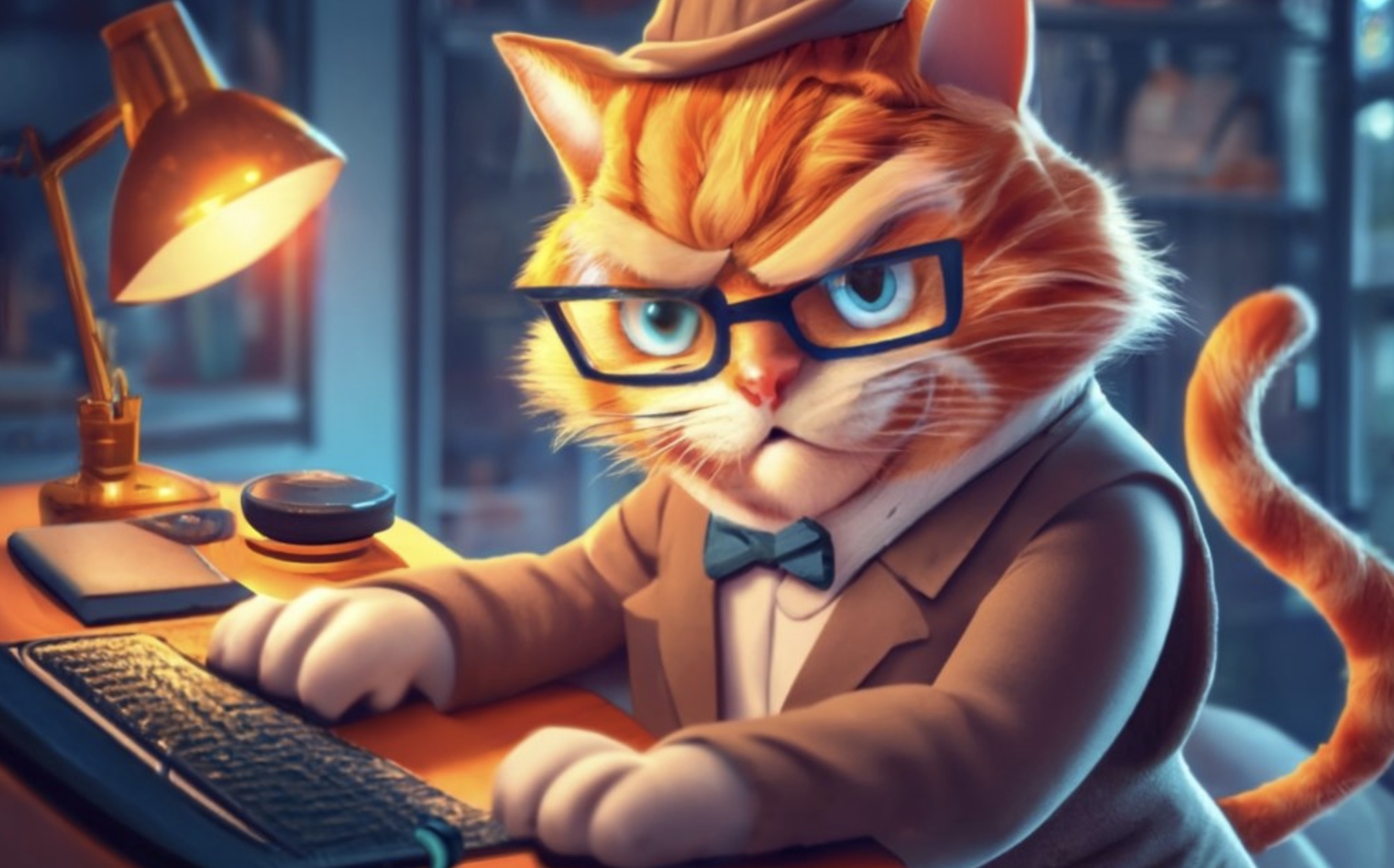 Un chat en train d'utiliser un moteur de recherche